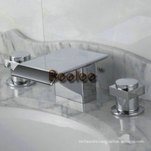 3 PCS Waterfall Spout Chrome Bathroom Bathtub Faucet